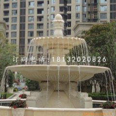 三層歐式噴泉石雕，小區(qū)噴泉雕塑