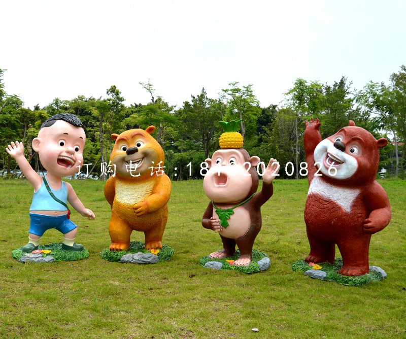 熊熊樂園雕塑，玻璃鋼卡通動(dòng)物，游樂場景觀雕塑 (4)