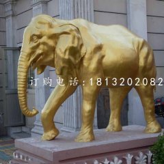 玻璃鋼仿銅大象，門口大象雕塑