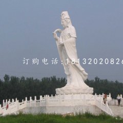 立式觀音石雕，漢白玉佛像石雕