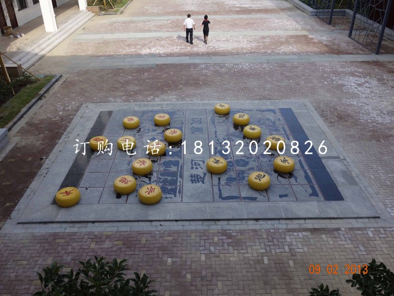 玻璃鋼仿真象棋雕塑,公園景觀雕塑