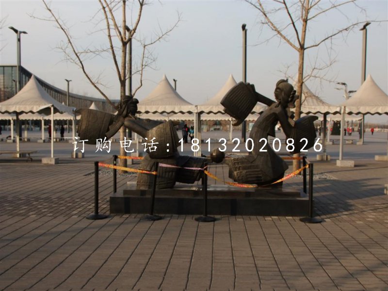 皮影戲人物銅雕，公園景觀(guān)銅雕