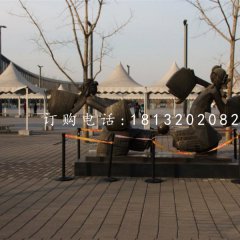 皮影戲人物銅雕，公園景觀銅雕