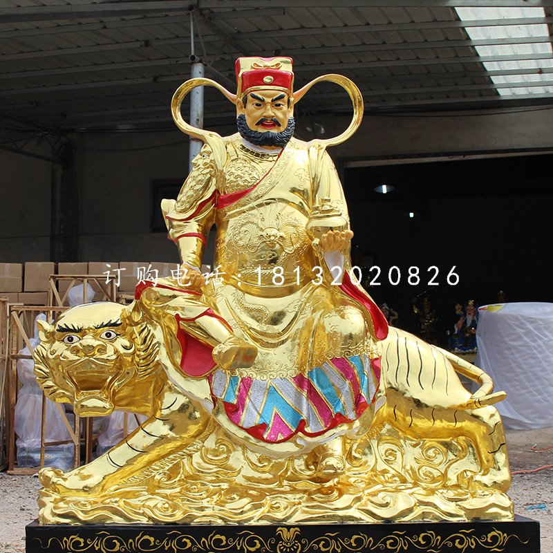 貼金武財神，玻璃鋼趙公明雕塑.jpg