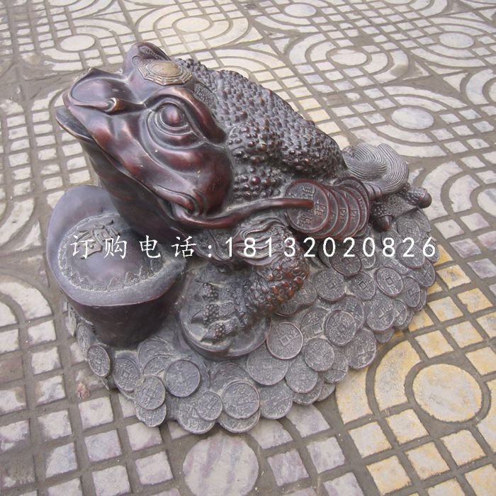 金蟾銅雕，招財(cái)神獸銅雕