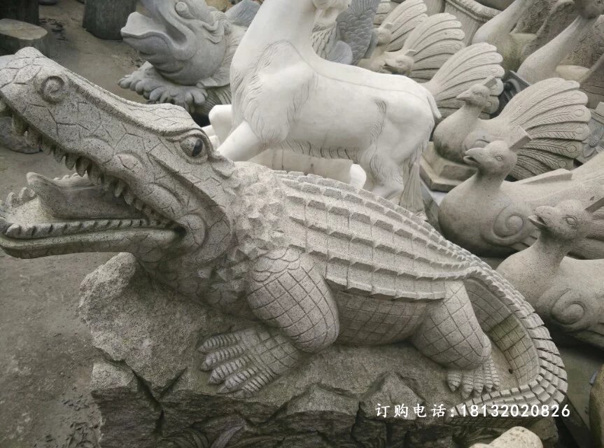 鱷魚石雕，大理石鱷魚雕塑 (1).jpg