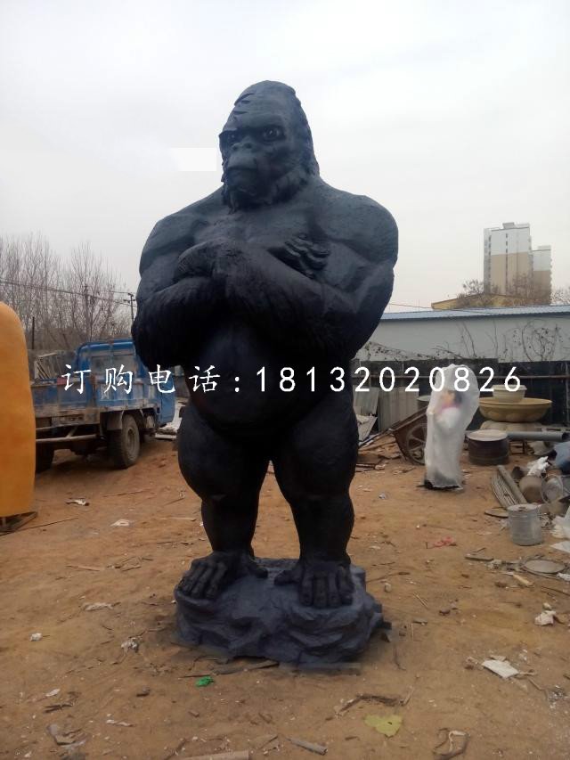站立的大猩猩雕塑,玻璃鋼動物