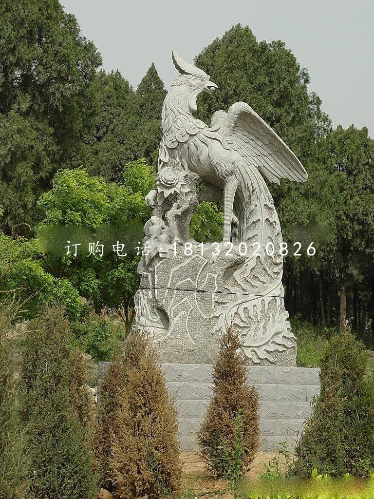 大理石鳳凰雕塑，公園神獸石雕.jpg