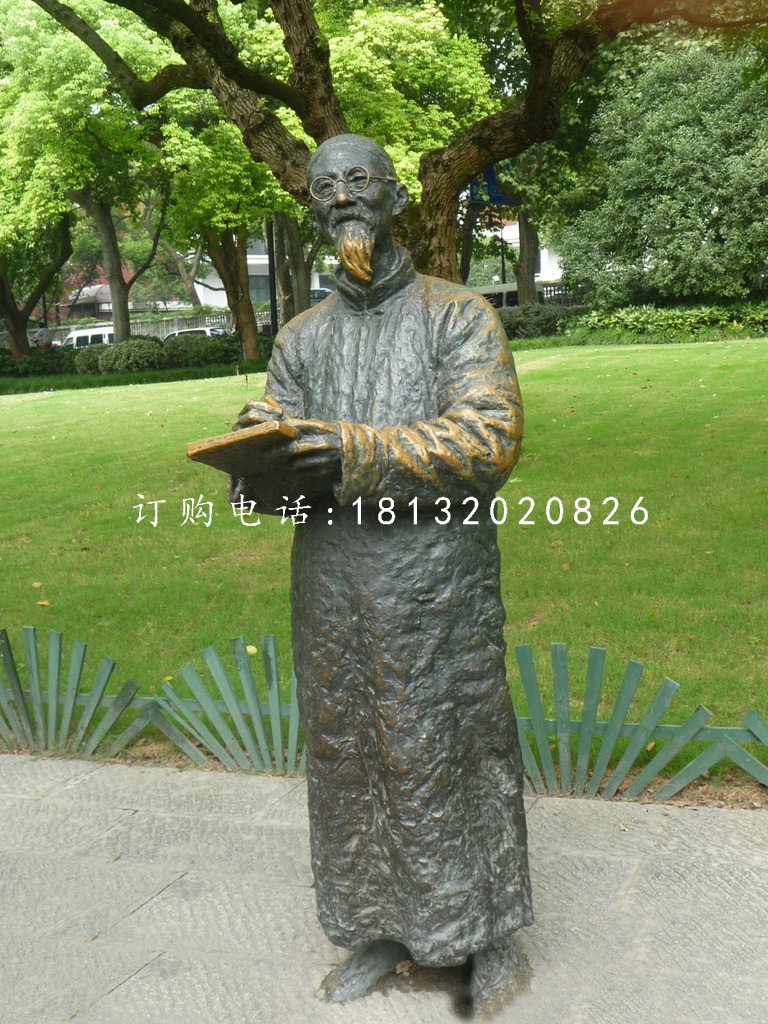 齊白石銅雕，古代畫家雕塑.jpg