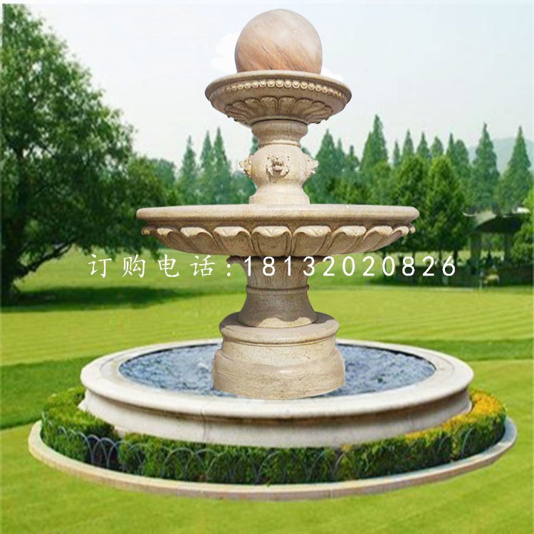 風(fēng)水球噴泉石雕，晚霞紅景觀石雕.jpg