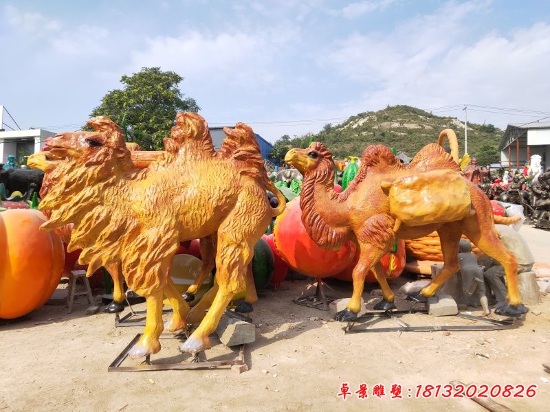 玻璃钢仿真骆驼雕塑