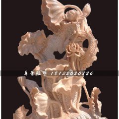 荷花景觀石雕，晚霞紅石雕