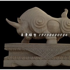 開荒牛石雕，廣場(chǎng)石雕牛
