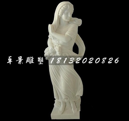 漢白玉人物雕塑，西方女人石雕