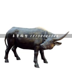 玻璃鋼仿銅牛，玻璃鋼金牛雕塑