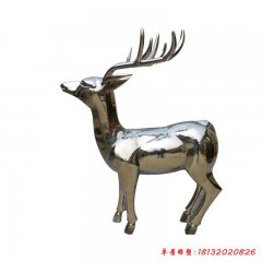 不銹鋼公園動(dòng)物鏡面梅花鹿雕塑