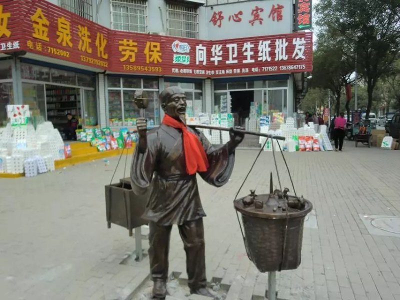 叫賣銅雕，人物銅雕，廣場(chǎng)景觀銅雕