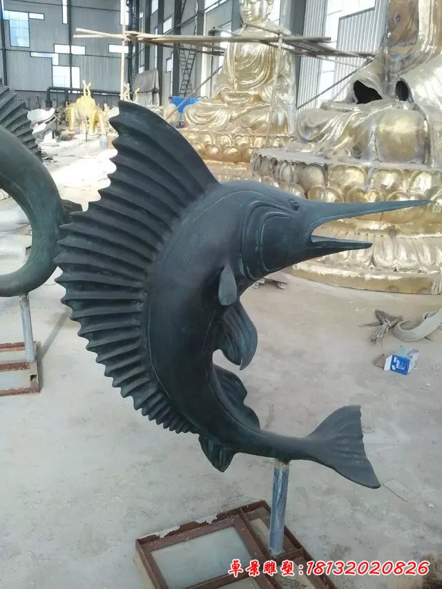 銅雕魚(yú),銅劍魚(yú)雕塑
