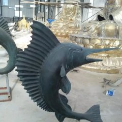 銅雕魚，銅劍魚雕塑