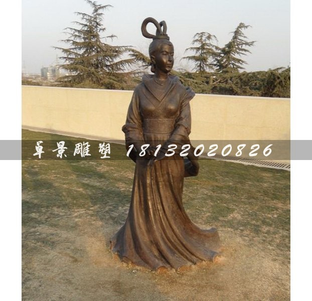 古代美女銅雕，廣場古人雕塑