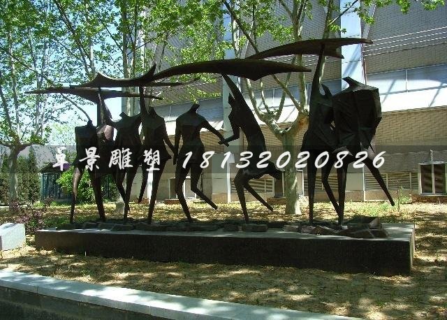 抽象人物銅雕，廣場(chǎng)景觀銅雕