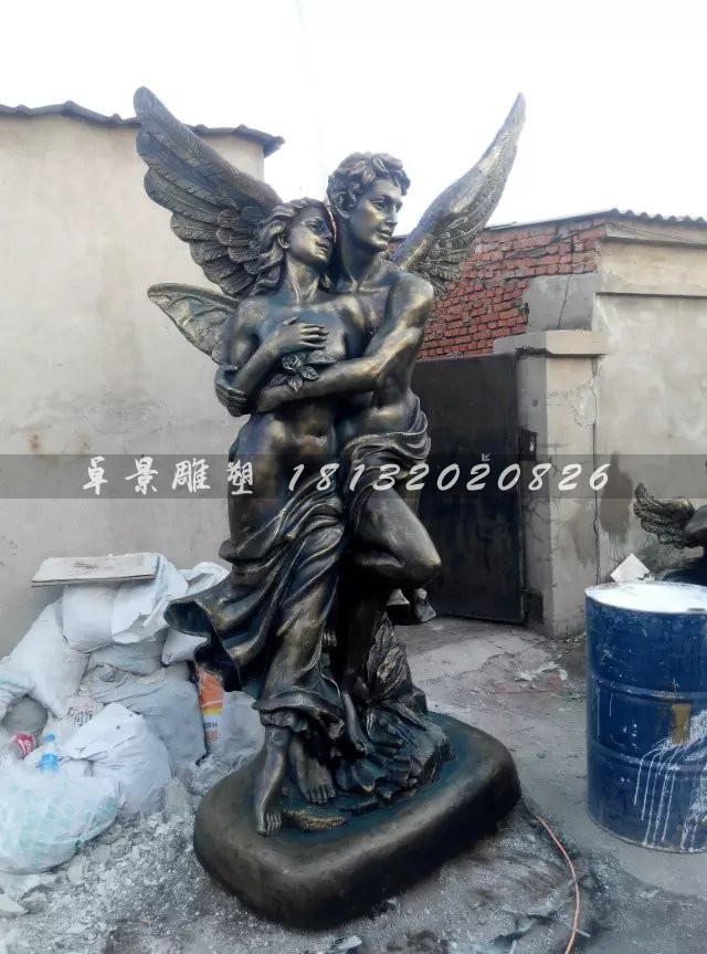 西方愛神雕塑，玻璃鋼仿銅人物雕塑(2)