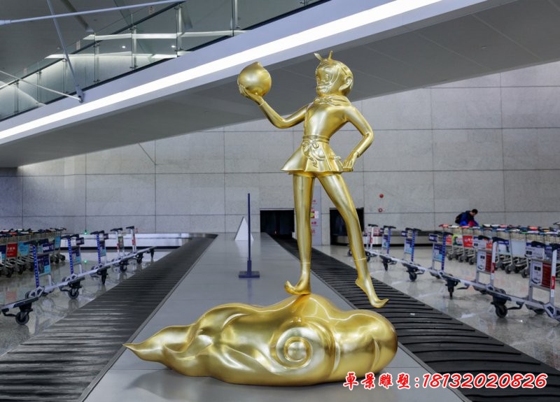 孫悟空銅雕，卡通孫悟空雕塑