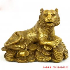 臥著的老虎銅雕，廣場(chǎng)動(dòng)物銅雕