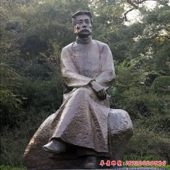 坐式魯迅銅雕，公園名人銅雕