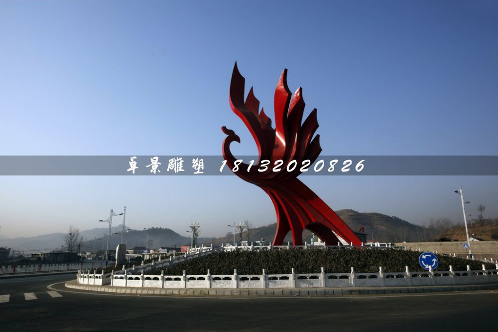 不銹鋼鳳凰雕塑，不銹鋼城市標(biāo)志雕塑