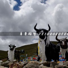 不銹鋼牦牛雕塑，不銹鋼草原雕塑