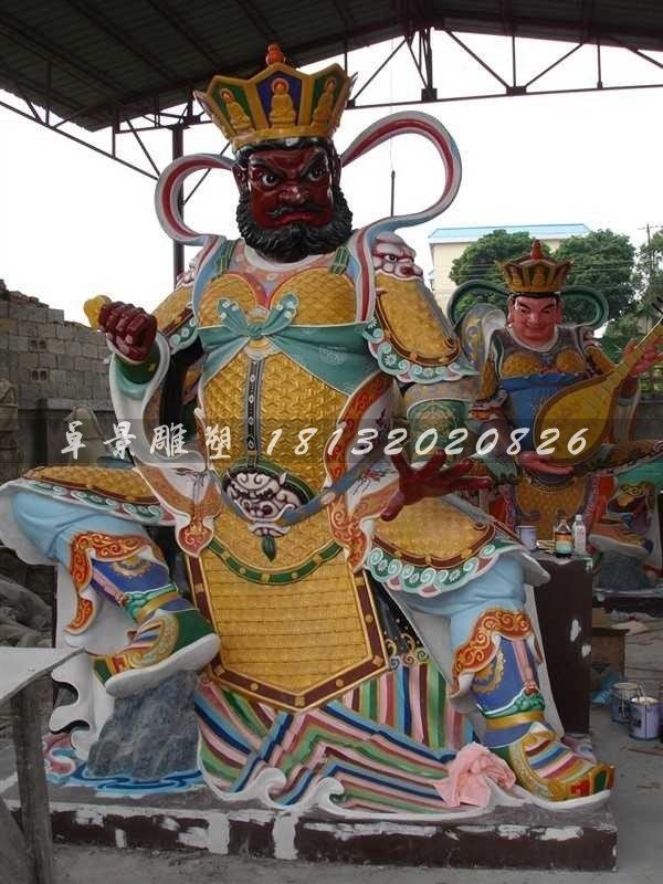 玻璃鋼四大天王雕塑，玻璃鋼彩色四大天王雕塑