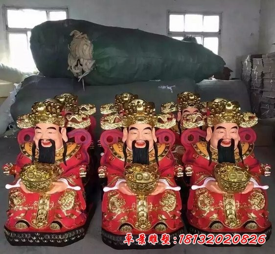 仿真財(cái)神雕塑，玻璃鋼財(cái)神雕塑