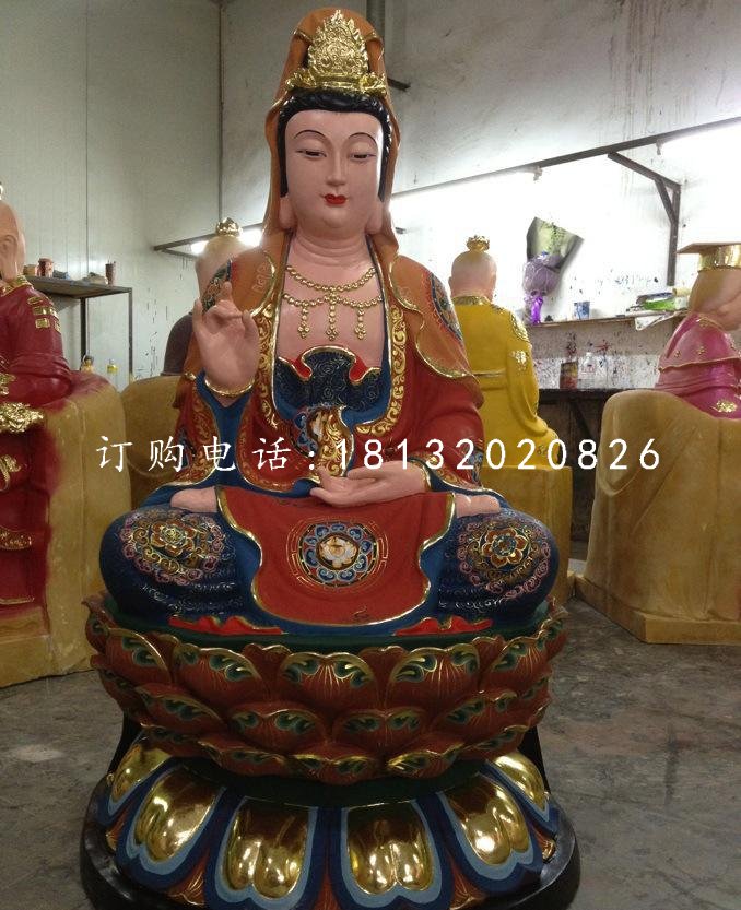 玻璃鋼觀音菩薩雕塑，玻璃鋼彩繪觀音雕塑