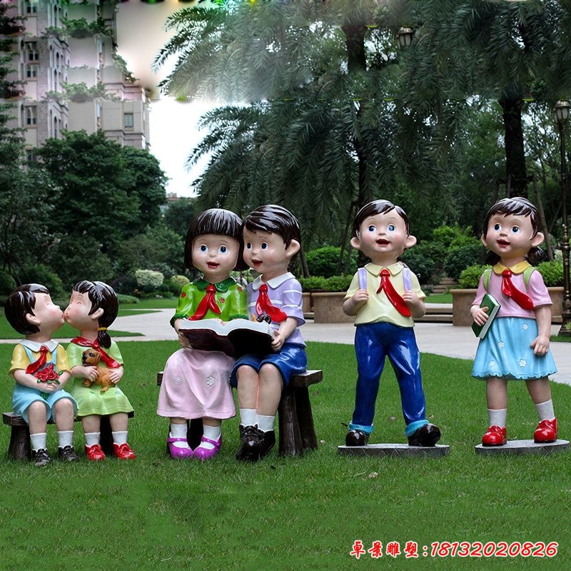 玻璃鋼小學(xué)生雕塑,玻璃鋼人物雕塑