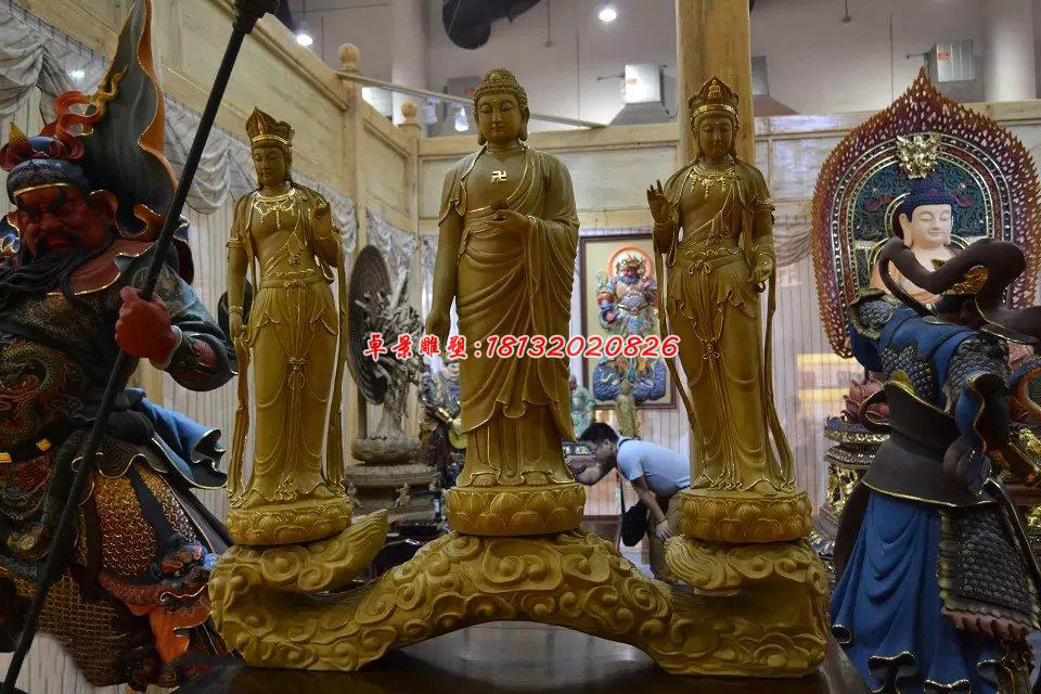玻璃鋼東方三圣雕塑,玻璃鋼佛像雕塑