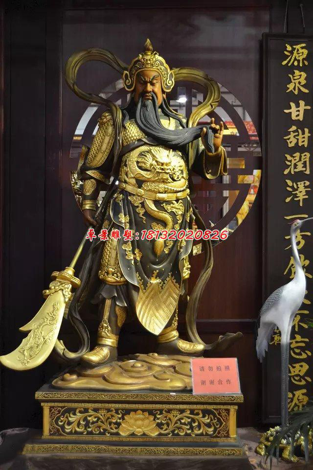 玻璃鋼關公雕塑，玻璃鋼人物雕塑