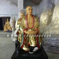 十八羅漢雕塑，玻璃鋼貼金佛像