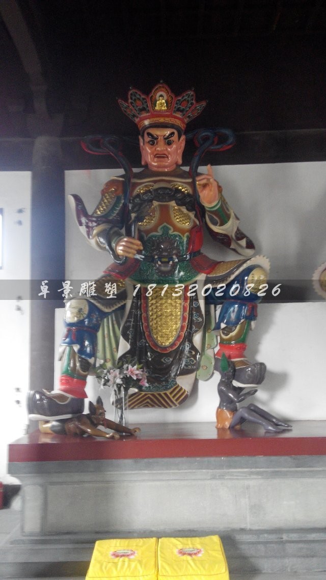 玻璃鋼四大金剛雕塑，彩繪神仙雕塑