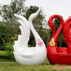 天鵝雕塑，公園玻璃鋼動物雕塑