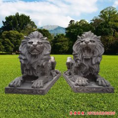 銅雕門(mén)口歐式獅子