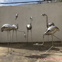 鏡面不銹鋼火烈鳥(niǎo)雕塑