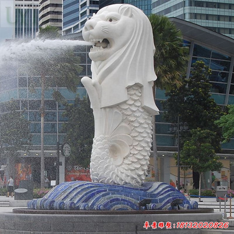 城市魚(yú)尾獅石雕