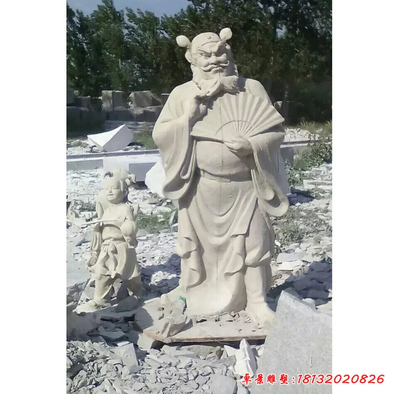 鐘馗石雕，人物石雕