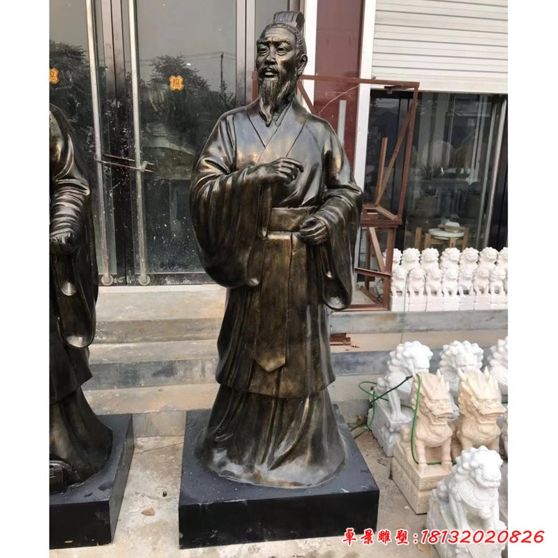 扁鵲人物雕塑，玻璃鋼仿銅人物雕塑