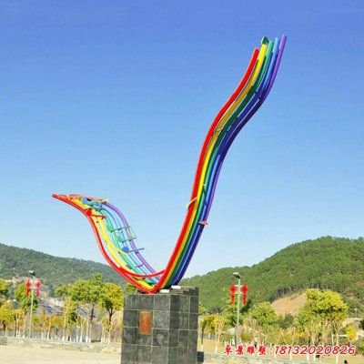 不銹鋼抽象絲帶景觀(guān)雕塑