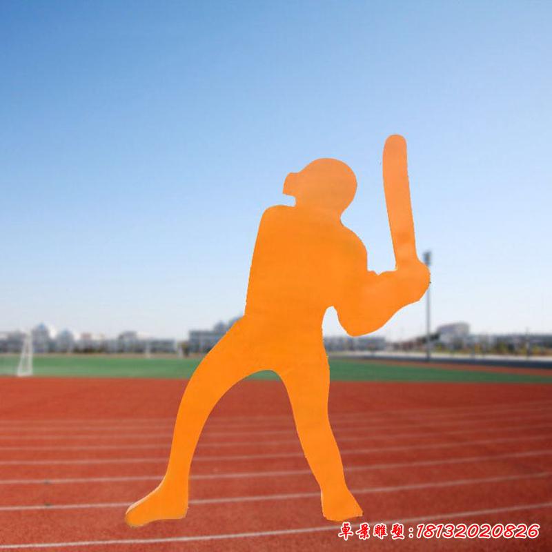 不銹鋼運動棒球人物雕塑