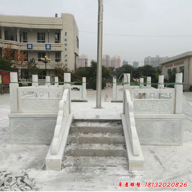 漢白玉升旗臺，校園景觀石雕